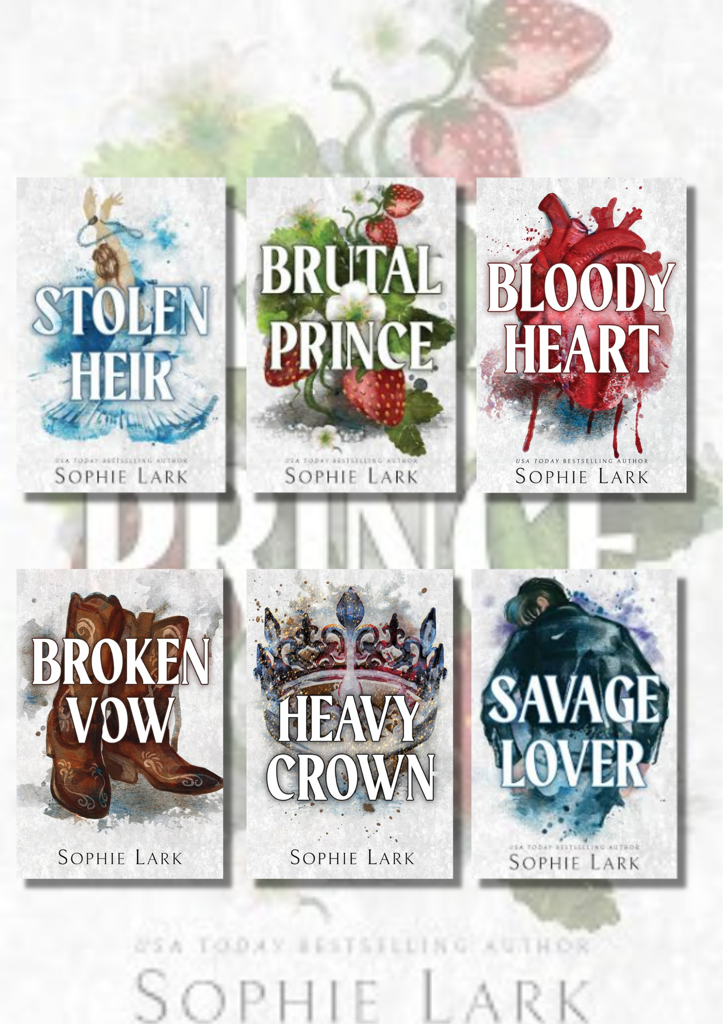 (Combo of 6) Brutal Prince+ Stolen Heir+ Savage Lover+ Bloody Heart+ Broken Vow+ Heavy Crown (Brutal Birthright Series) (Paperback) by Sophie Lark