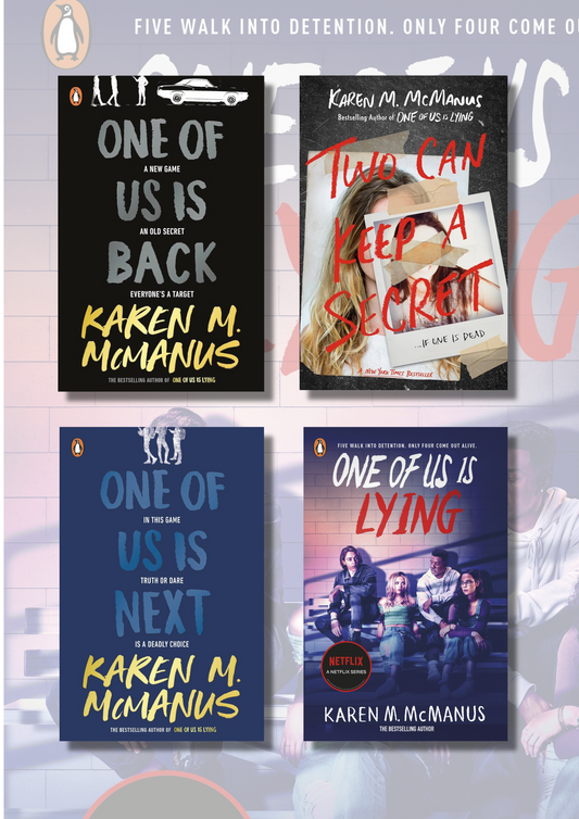 (Combo 4) One of us is lying + One of us is Next + Two Can Keep a Secret + One of us is Back (4 Books) Paperback – by Karen M. McManus