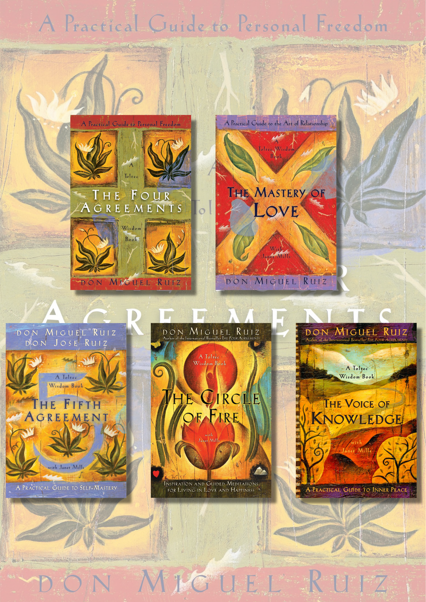 (Combo of 5) The Four Agreements (5 Books Series) (Paperback) by Don Miguel Ruiz