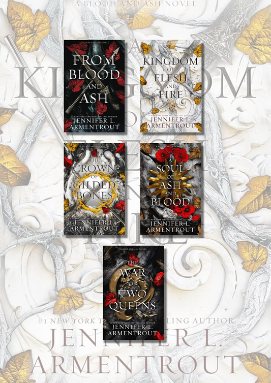 (Combo of 5) A Kingdom of Flesh and Fire + From Blood and ash + Crown of Gilded Bones + The War of Two Queens + A Soul of Ash and Blood(5 books) Paperback – by Jennifer L Armentrout
